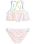 Ideology Big Girls 2-Pc. Pastel Flounce Swimsuit,Size XL(16) by Vanessa Jane