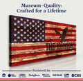 Rustic American Flag Family Name Sign by Tailored Canvases
