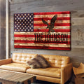 Rustic American Flag Family Name Sign by Tailored Canvases