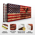 Rustic American Flag Family Name Sign by Tailored Canvases