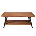 Rustic Coffee Table with Storage & Metal Legs, Brown 43" by DailySale