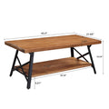 Rustic Coffee Table with Storage & Metal Legs, Brown 43" by DailySale