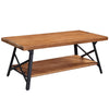 Rustic Coffee Table with Storage & Metal Legs, Brown 43"