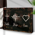 Rustic 'Faith, Hope, Love' Sign - Christian Art and Biblical Decor for home by Tailored Canvases
