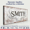 Rustic Family Antler Sign by Tailored Canvases