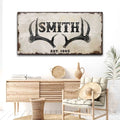 Rustic Family Antler Sign II by Tailored Canvases