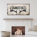 Rustic Family Antler Sign II by Tailored Canvases