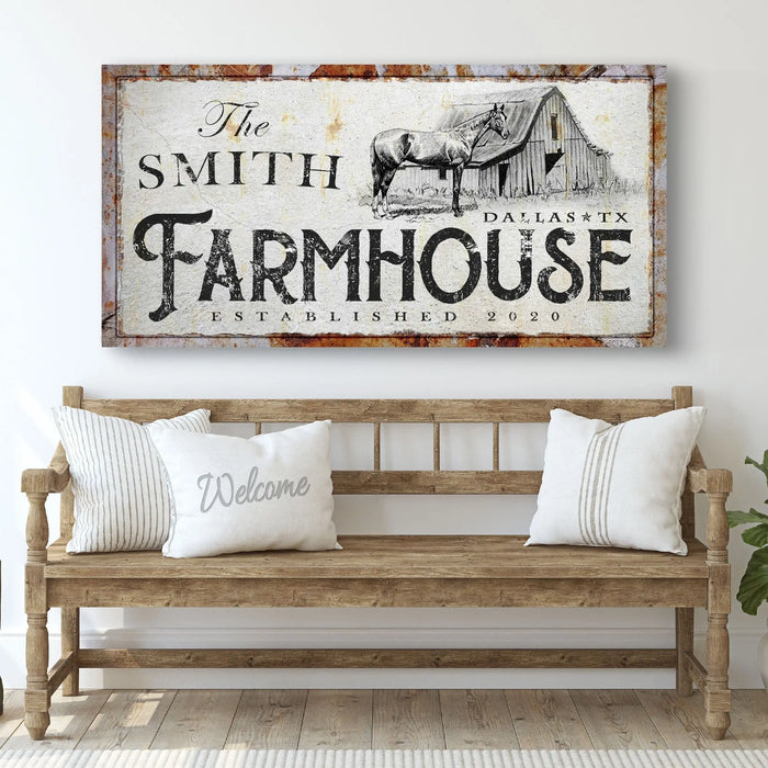 Rustic Horse Farmhouse Sign by Tailored Canvases