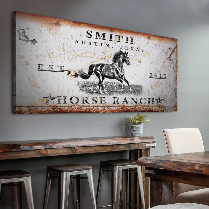 Rustic Horse Ranch Sign by Tailored Canvases