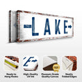 Rustic Lake Arrow Sign by Tailored Canvases