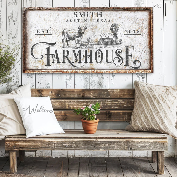 Rustic Vintage Farmhouse Sign II by Tailored Canvases