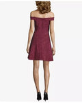 Betsy & Adam Women's Off-The-Shoulder Glitter Dress, Size 12 by Vanessa Jane