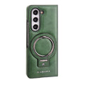 Luxury Leather Magnetic Case with Stand for Samsung Galaxy Z Fold 7/6/5/4/3 Black by Merch Section