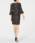 Jessica Howard Dress Pink Sheath Floral Bell Sleeve,Size 10 by Vanessa Jane