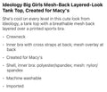 Ideology Girls Mesh Back Layered Look Tank Top Satin Pink S (7/8) by Vanessa Jane