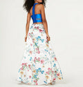 City Studios Juniors 2-Pc. Satin & Floral-Print Gown by Vanessa Jane