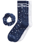 Jenni 2 Pair Crew Socks and Scrunchie Set by Vanessa Jane