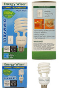Energy Wiser 23W Dimmable CFL Bulb 100W Eq 1600lm Warm White Spiral E26 by Price Is Right Miami
