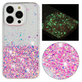 Bling Diamond Glitter Glow in the Dark Case for iPhone 16 Pro Max 15 14 13 12 11 XR 8 7 Purple by Merch Section