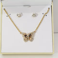 Charter Club Gold-Tone Crystal Butterfly Pendant Necklace and Stud Earrings by Vanessa Jane