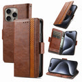 Magnetic Leather Flip Card Wallet Case for iPhone 17 Pro Max 16 15 14 13 12 11 7 Black by Merch Section