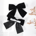 Aileam Velvet Hair Bows 2PCS Black 4" Big Fall Alligator Clips by Deal US