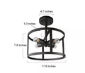 LNC Black Semi Flush Mount Rustic 4-Light Drum Farmhouse Ceiling Lights Bronze by Vanessa Jane