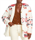 Aqua Womens X Pendleton Reversible Quilted Coat, White, Size Medium by Vanessa Jane