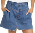 Free People Womens Sidecar Blue Frayed Hem Destroyed Mini Skirt, Size 24 by Vanessa Jane