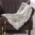 Carvapet Fluffy Shaggy Soft Faux Sheepskin Fur Area Rug, Grey, 2ft X 3ft by Vanessa Jane