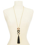 Inc Gold-Tone Resin Heart and Tassel Pendant Necklace, 30 + 3 Extender by Vanessa Jane