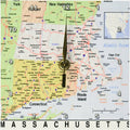 3D Rose dc_184600_1 Print of Massachusetts Cities and State Map Desk Clock, 6x6 by Vanessa Jane