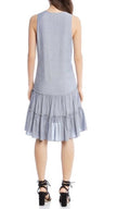 Karen Kane Ruffle Hem Dress, Stripe Size Large by Vanessa Jane