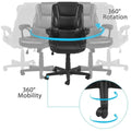 Advantage Extended Mid-back Black Leather Executive Office Chairs (KB-9602B) by Vanessa Jane