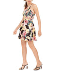 Speechless Women's Floral Halter Short Fit Flare Dress, Size 9 by Vanessa Jane