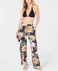 Bar III Women S Floral Stripe Printed Pants Swim Cover-Up, Size Medium by Vanessa Jane