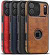 Air Slim Luxury Leather Case Cover for iPhone 17 16 15 14 Plus 13 12 Pro Max Black