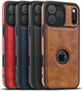 Air Slim Luxury Leather Case Cover for iPhone 17 16 15 14 Plus 13 12 Pro Max Black by Merch Section