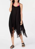 Raviya Solid Fringed Cover-up, Size Medium by Vanessa Jane