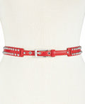 DKNY Dome-Studded Belt Red by Vanessa Jane