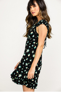 Free People Womens Like A Lady Sleeveless Printed Mini Dress, Black, Size Small by Vanessa Jane