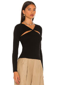Line & Dot Halo Cutout Sweater by Vanessa Jane
