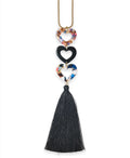 Inc Gold-Tone Resin Heart and Tassel Pendant Necklace, 30 + 3 Extender by Vanessa Jane
