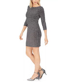 Jessica Howard Women's Glitter Houndstooth Sheath Dress Black by Vanessa Jane