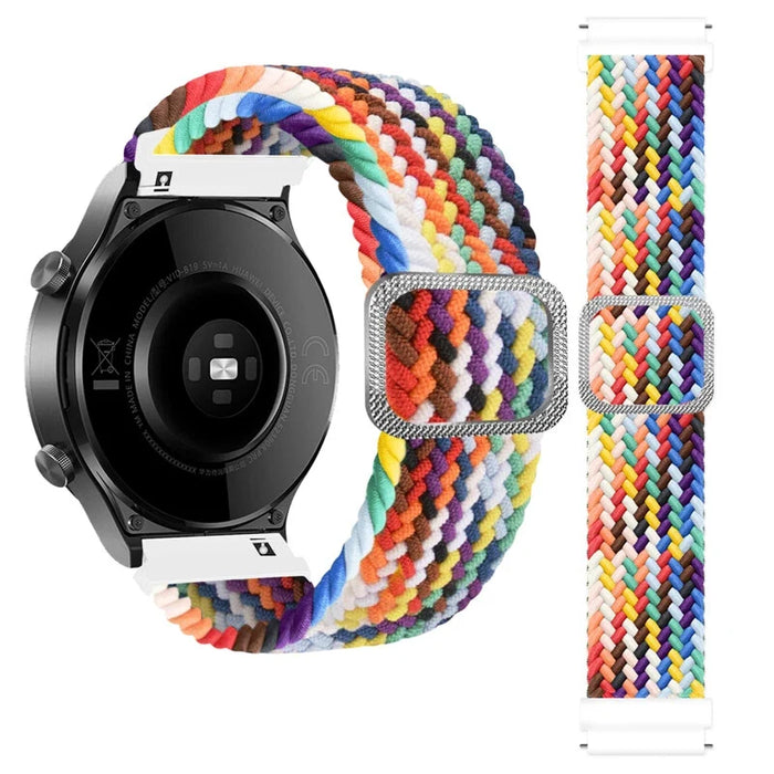 MVSSAT Braided Magnetic Buckle Watch Band 22mm Rainbow by Deal US