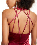 Crystal Doll Junior's Strappy Satin Halter Dress Wine Size 13 by Vanessa Jane