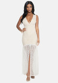 Bebe L/S Hi Low Lace Maxi Dress, Size Small by Vanessa Jane
