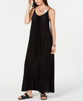 Raviya Sleeveless Cover-Up Maxi Dress Black, Size Large by Vanessa Jane