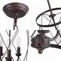 Lnc Farmhouse Chandelier Bronze Industrial 3-Light Drum Cage Candlestick Dining by Vanessa Jane