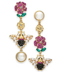 Thalia Sodi Gold-Tone Imitation Pearl, Crystal Bee, Flower Mismatch Earrings by Vanessa Jane